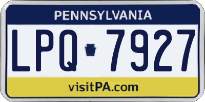 PA license plate LPQ7927