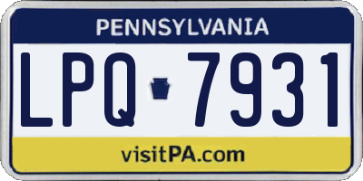 PA license plate LPQ7931