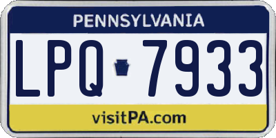 PA license plate LPQ7933
