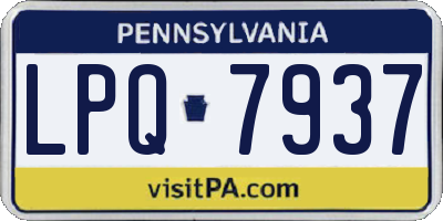 PA license plate LPQ7937