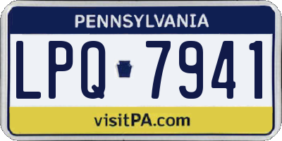 PA license plate LPQ7941