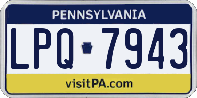 PA license plate LPQ7943