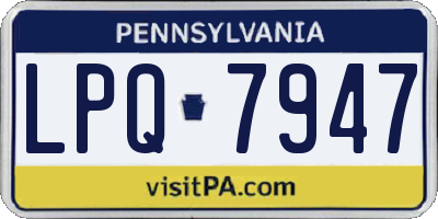 PA license plate LPQ7947