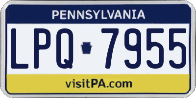 PA license plate LPQ7955