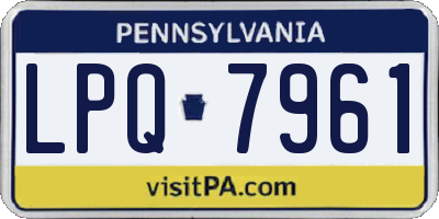 PA license plate LPQ7961