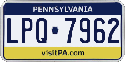 PA license plate LPQ7962
