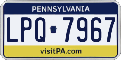 PA license plate LPQ7967