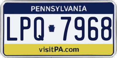 PA license plate LPQ7968