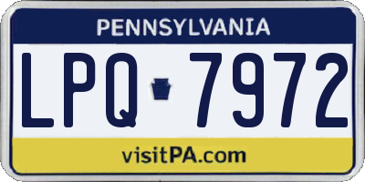 PA license plate LPQ7972