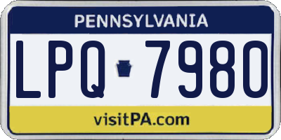 PA license plate LPQ7980