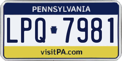 PA license plate LPQ7981