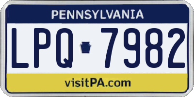 PA license plate LPQ7982