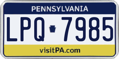 PA license plate LPQ7985