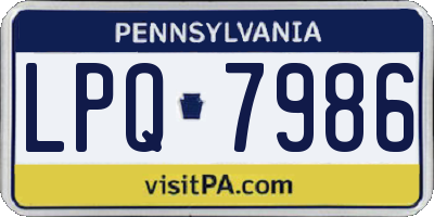 PA license plate LPQ7986