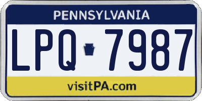 PA license plate LPQ7987