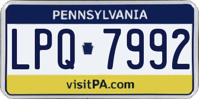 PA license plate LPQ7992