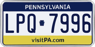 PA license plate LPQ7996