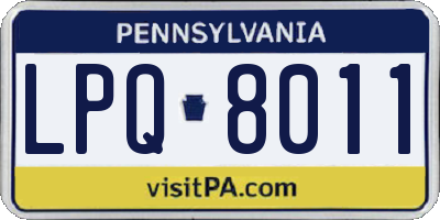 PA license plate LPQ8011