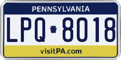 PA license plate LPQ8018