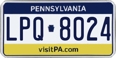 PA license plate LPQ8024