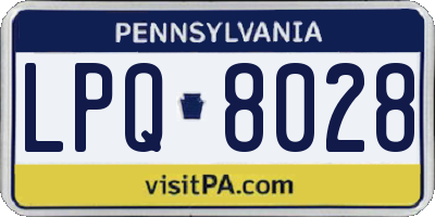 PA license plate LPQ8028