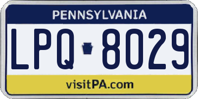 PA license plate LPQ8029