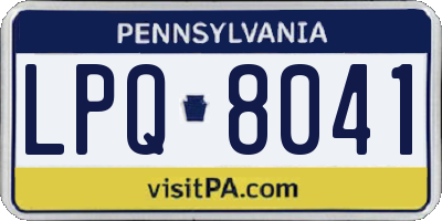 PA license plate LPQ8041