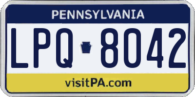 PA license plate LPQ8042