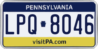 PA license plate LPQ8046