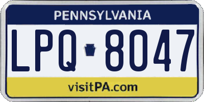 PA license plate LPQ8047