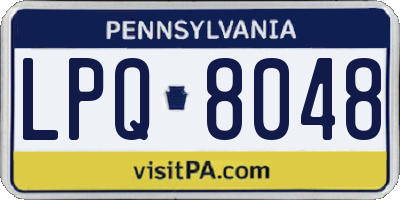 PA license plate LPQ8048