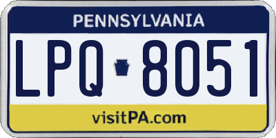 PA license plate LPQ8051