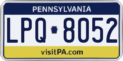PA license plate LPQ8052