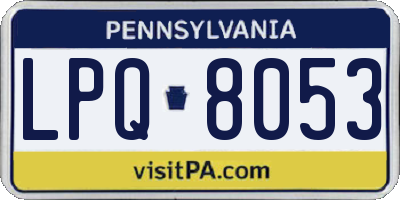 PA license plate LPQ8053