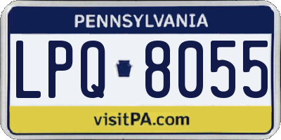 PA license plate LPQ8055