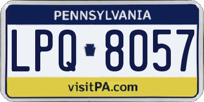 PA license plate LPQ8057