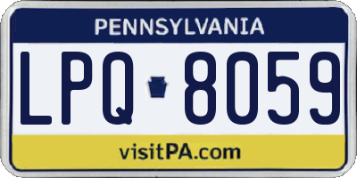 PA license plate LPQ8059