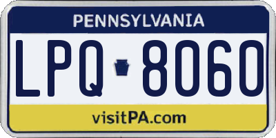 PA license plate LPQ8060
