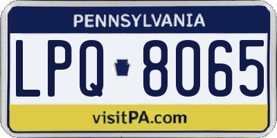 PA license plate LPQ8065