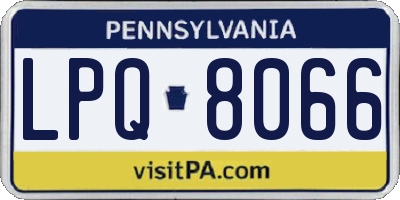 PA license plate LPQ8066