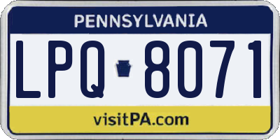 PA license plate LPQ8071