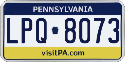 PA license plate LPQ8073