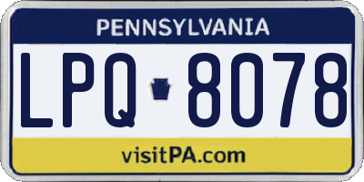 PA license plate LPQ8078