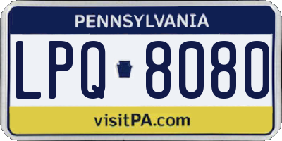 PA license plate LPQ8080