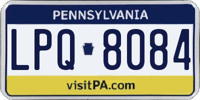 PA license plate LPQ8084