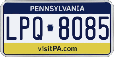PA license plate LPQ8085