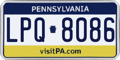 PA license plate LPQ8086