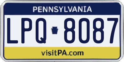 PA license plate LPQ8087