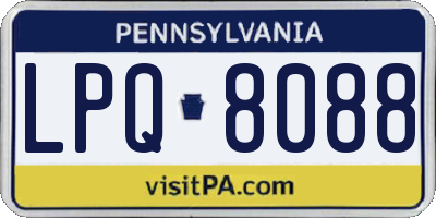 PA license plate LPQ8088