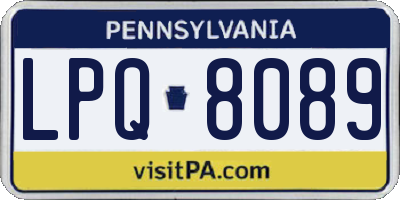 PA license plate LPQ8089